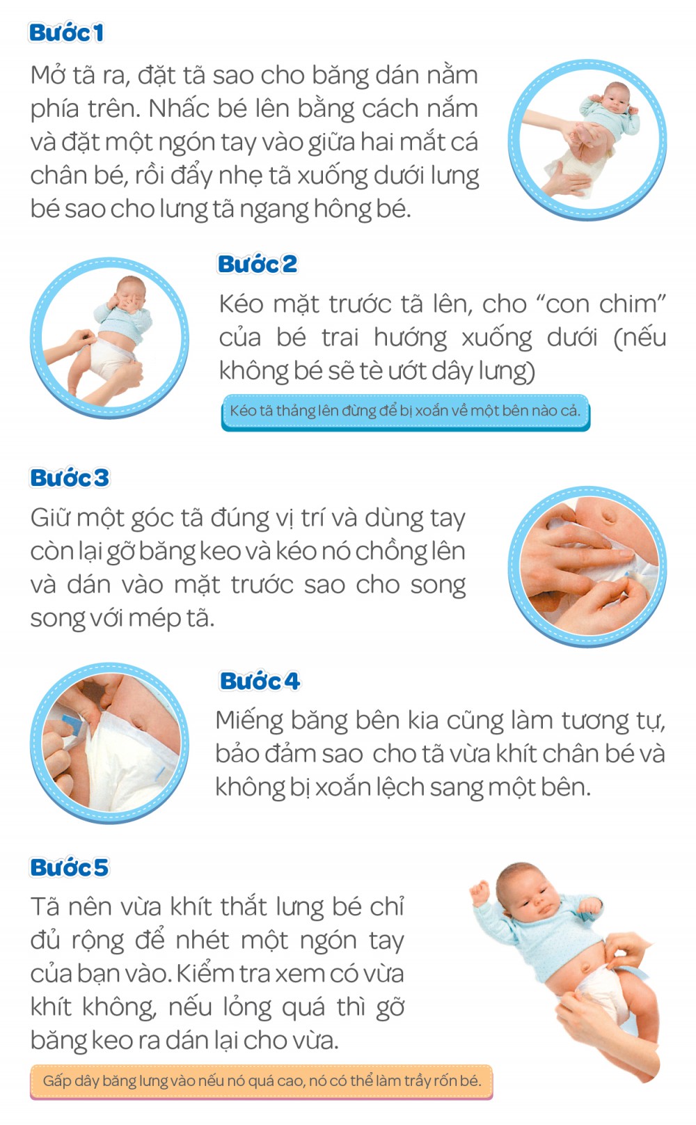 4 bước thay tã cho trẻ sơ sinh cực dễ dàng
